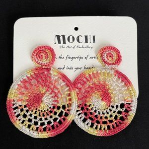 All Things Mochi Dreamy Circular Crochet Earrings NWT